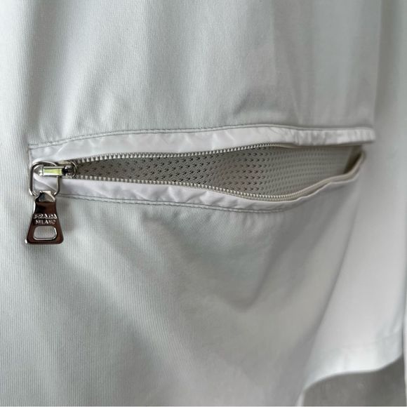PRADA Red Tab Nylon Turtleneck with Zipper Pocket in White Size S - Picture 6 of 8
